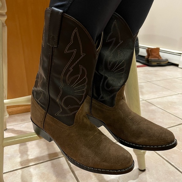 Leather & Suede Country Western Cowgirl Cowboy Boots- Masterson Boot Co - Picture 6 of 13